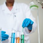 A mand doing experiments in a lab