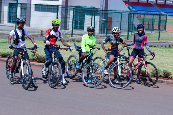 elite team of cyclists